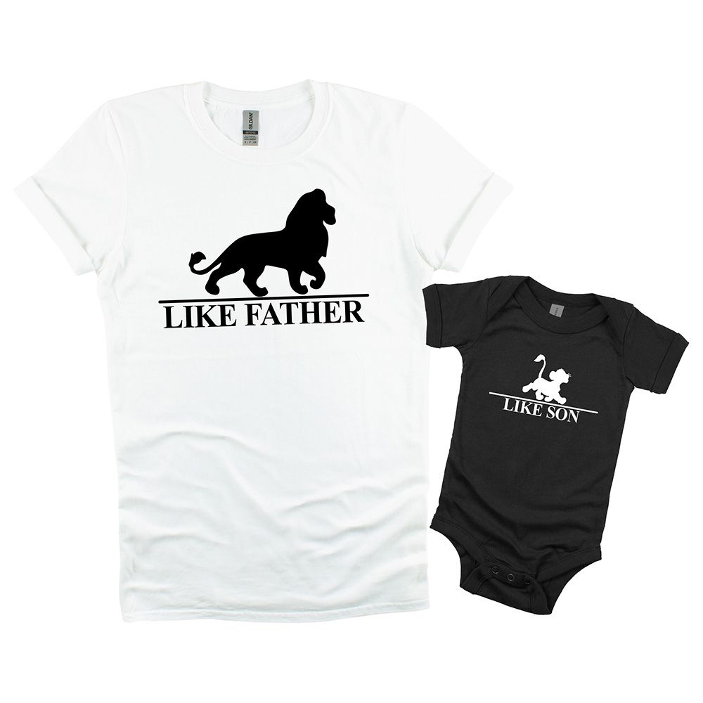 Matching Family Outfits - 2pc-Set - Like Father Like Son - White_