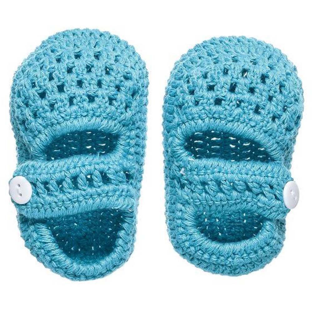 Smurfs - Baby Crochet Shoes - Light Blue