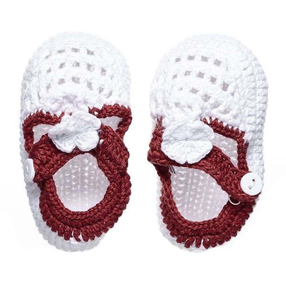 Smurfs - Baby Crochet Shoes - White