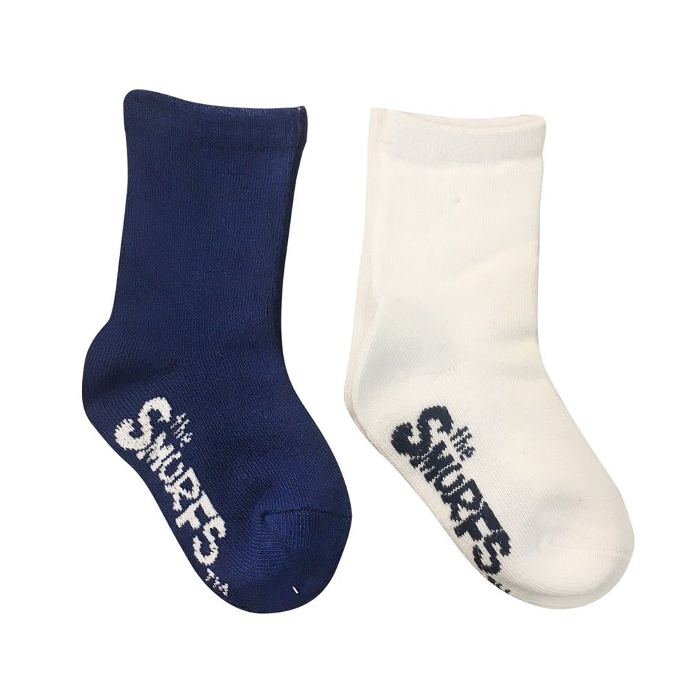 Smurfs - Solid Sock Pack of 2 - White & Navy Blue