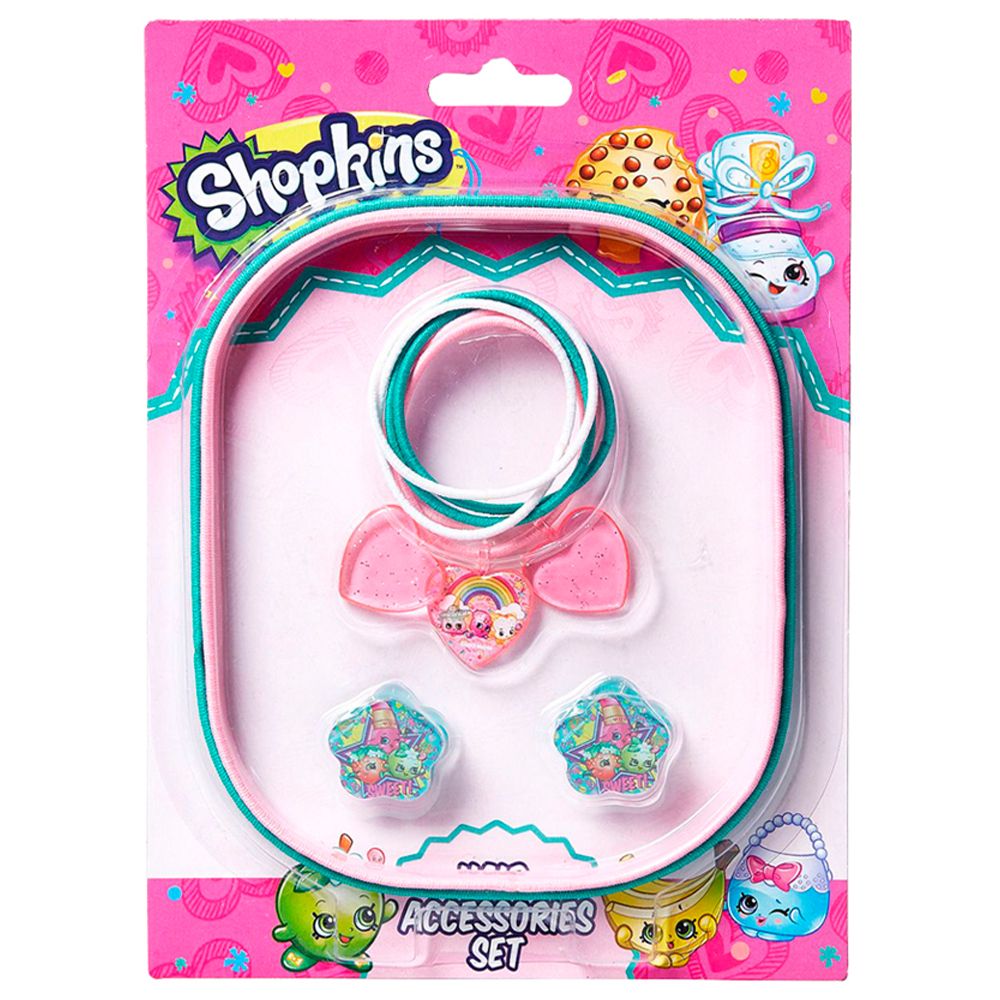 Shopkins - Hair Accessory Set - Green & Light Pink