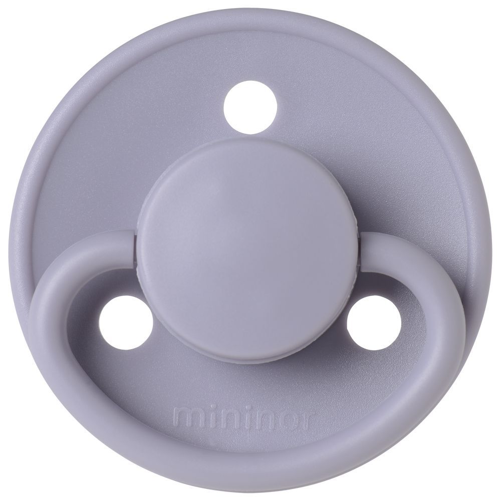 Mininor - Round Pacifier Silicone - 0M+ - Lilac Flower