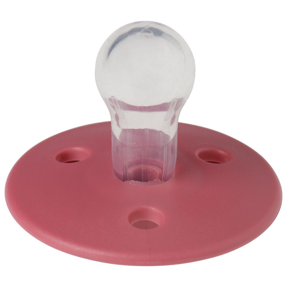 Mininor - Round Pacifier Silicone - 6M+ - Rhubarb