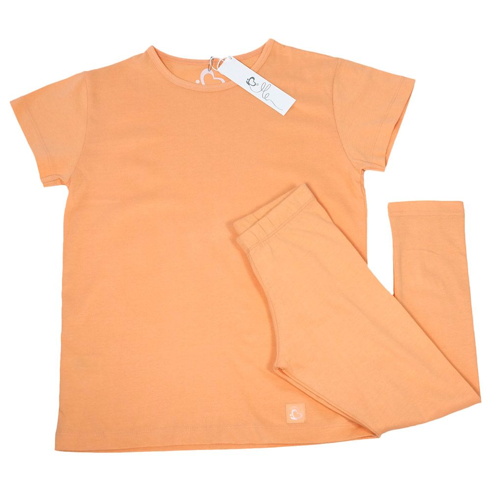 Me - Organic Oversized T-Shirt & Bottoms Set - Orange