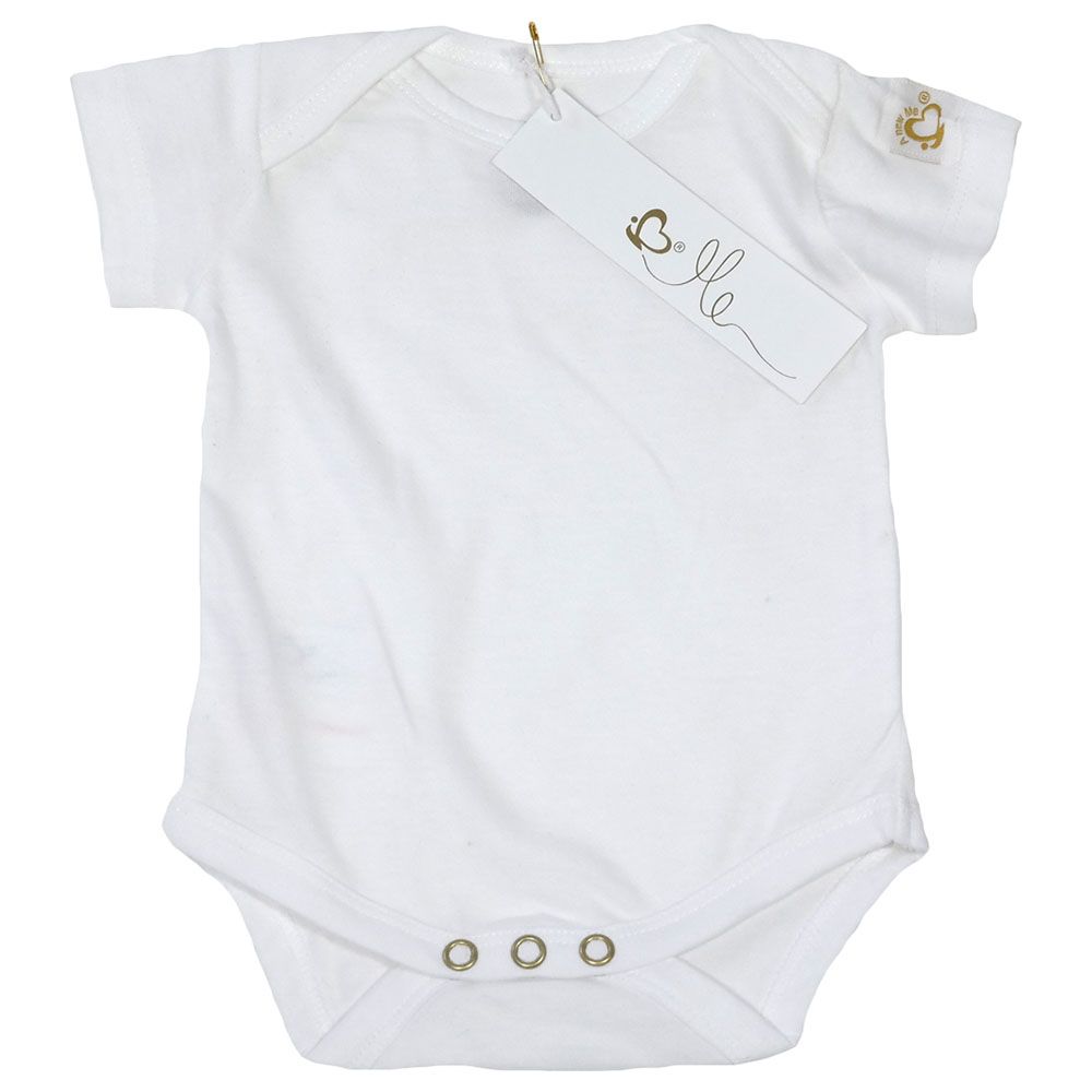 Me - A New Me Gold Accent Organic Bodysuit - White