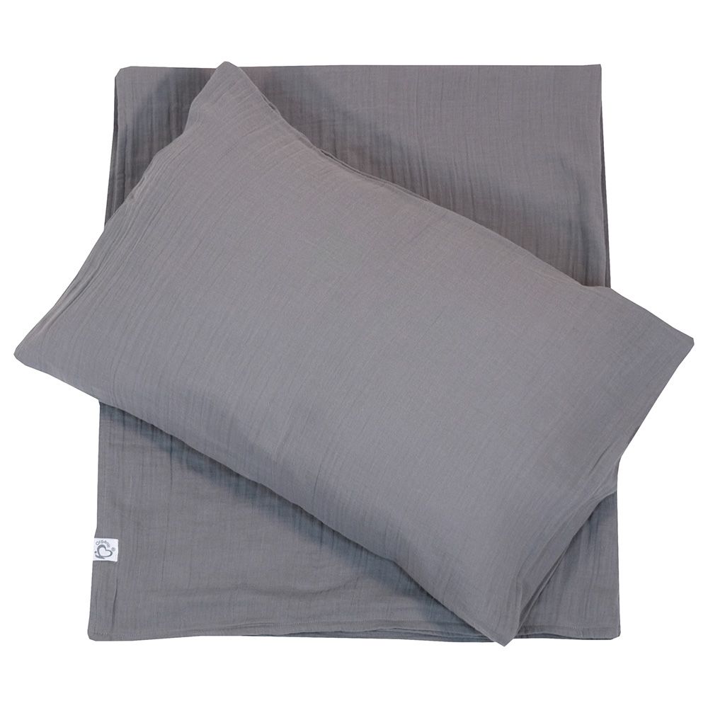 Me - Organic Crinkle Muslin Nap/Bed Set - Grey