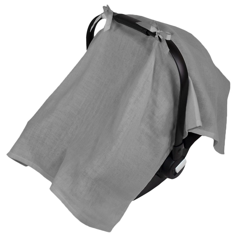 Me - Organic Crinkle Muslin Car Seat Suncover - Grey