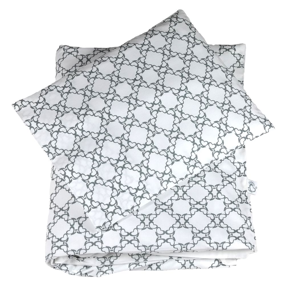 Me - Organic Baby Bed Set - Quatrefoil - White & Grey