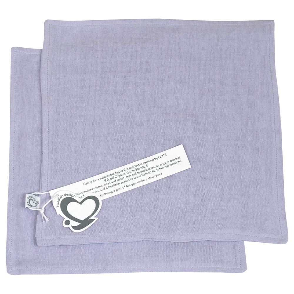 Me - Organic Muslin Burptowel/Facetowel - Pack Of 2 - Lavendel