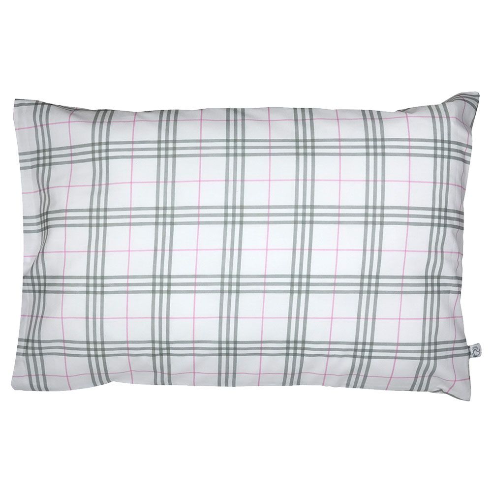 Me - Organic Junior Cushion Classy Checks - Pink