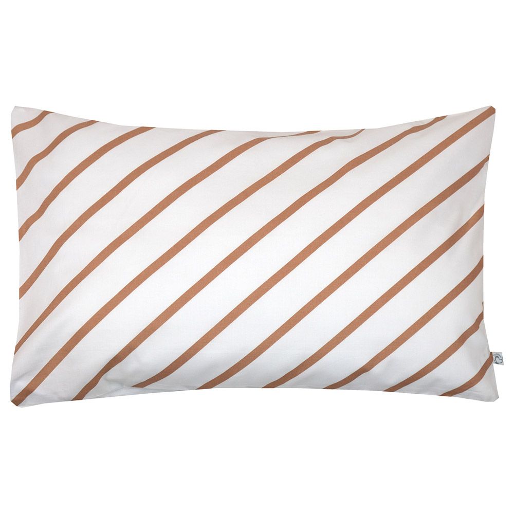 Me - Organic Junior Cushion - Stripy Me - Mocca