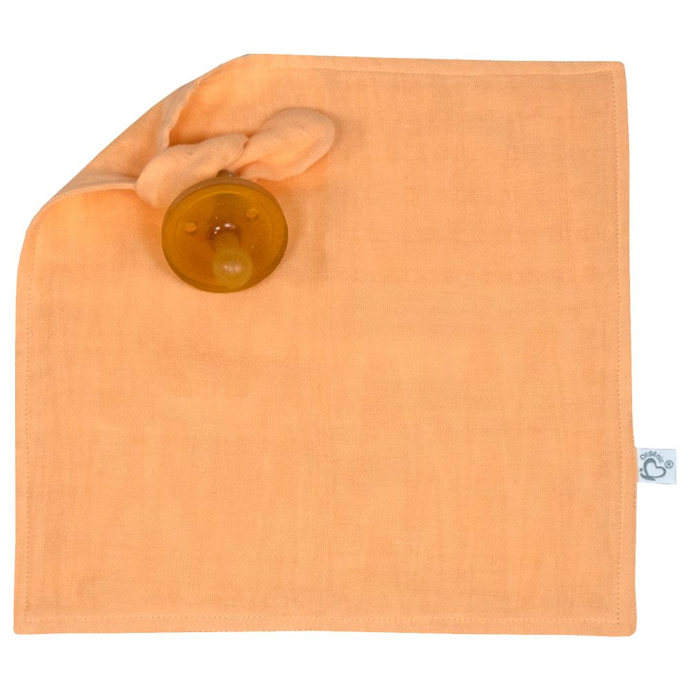 Me - Organic Pacifier Holder Muslin Snuggle - Orange