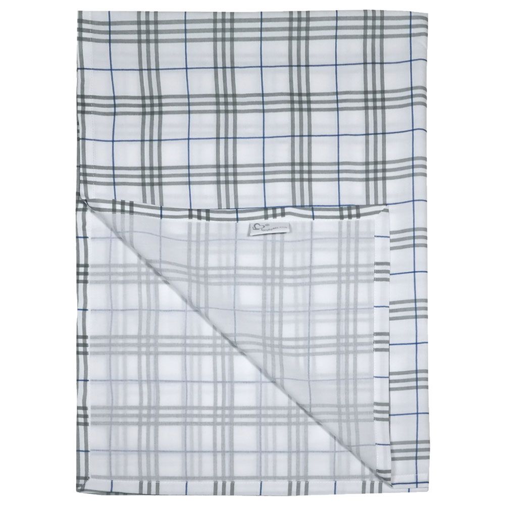 Me - Organic Baby Sheet Classy Checks - Blue