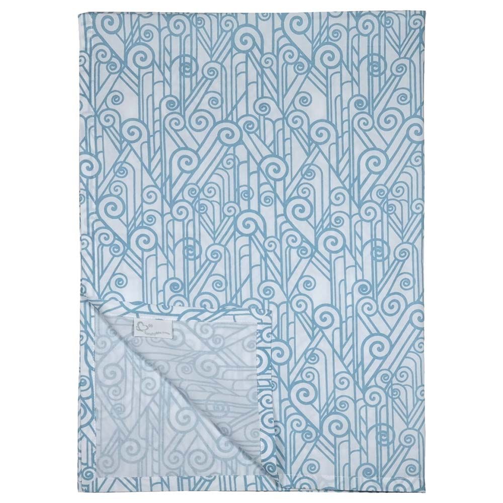 Me - Organic Baby Sheet Vintage Spirals - Vintage Blue