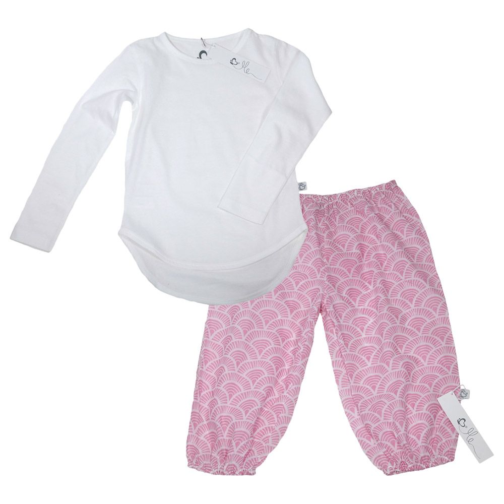 Me - Organic Top & Pants Set - Art Deco Pink