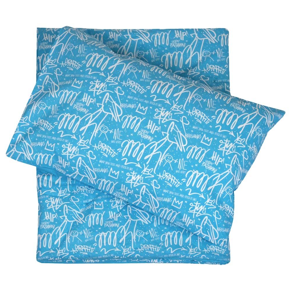 Me - Organic Graffiti Bed Set - Blue