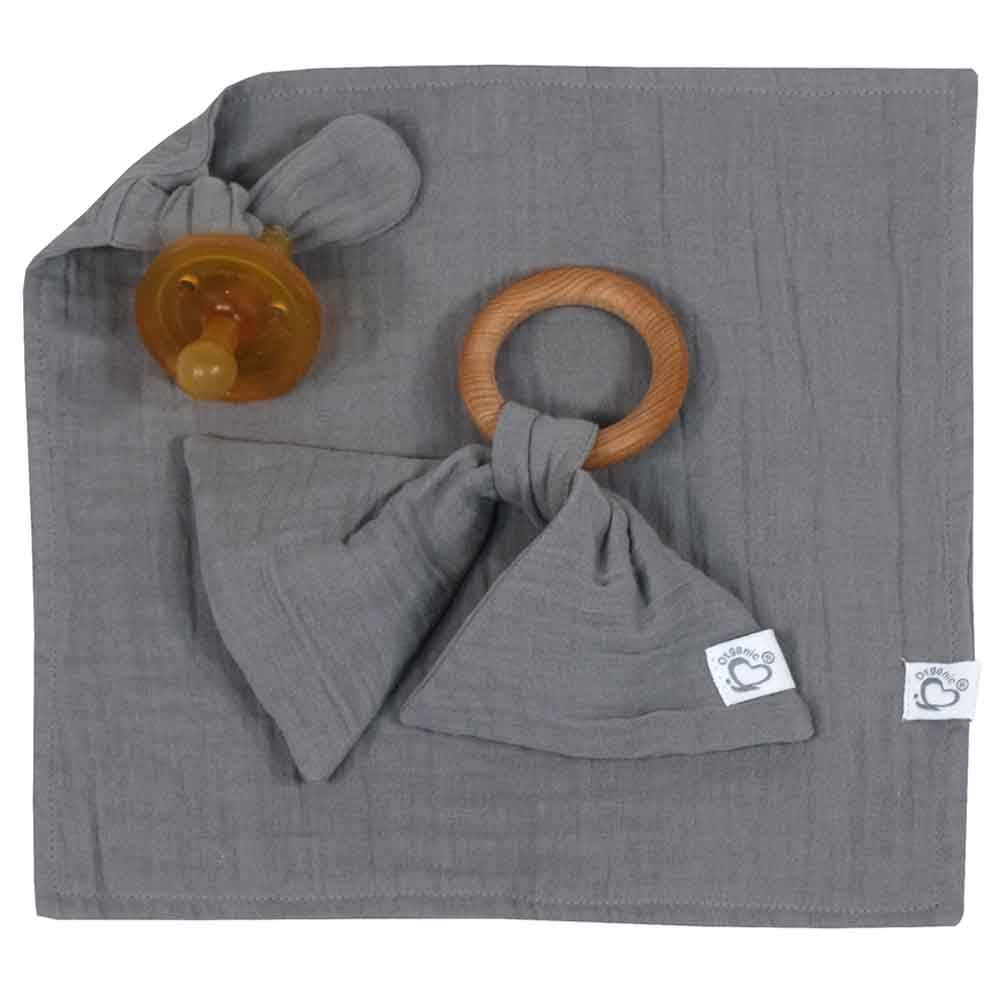 Me - Organic Rattle & Pacifier Holder - Pack of 2 - Grey