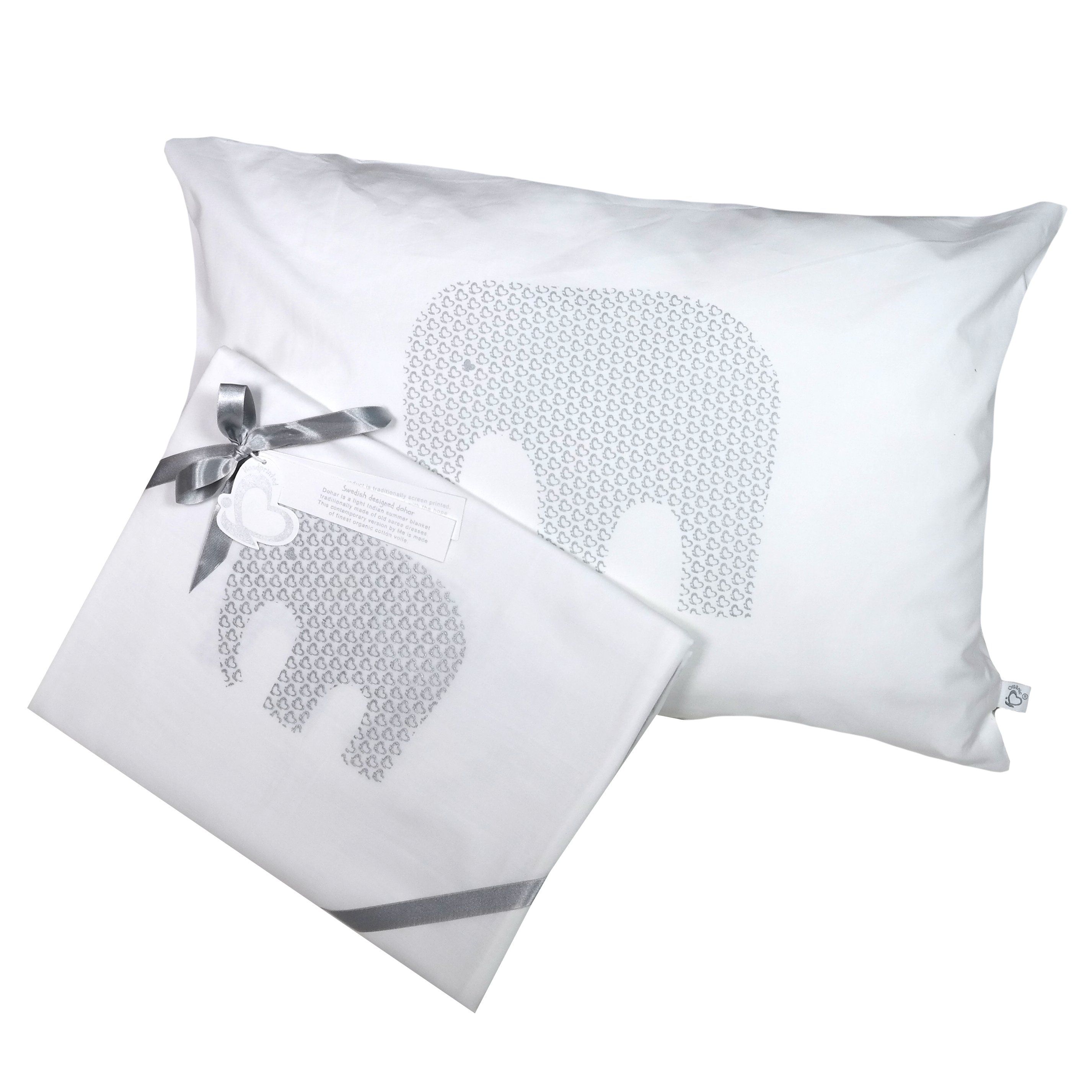 Me - Handprinted Organic Set Me Elephant Large - Silver