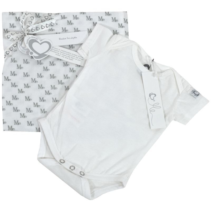 Me - Organic Gift Set - Babysuit & Blanket - Me High Design - Grey