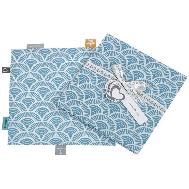 Me - Organic Set - Sheet & Snuggle - Art Deco - Blue