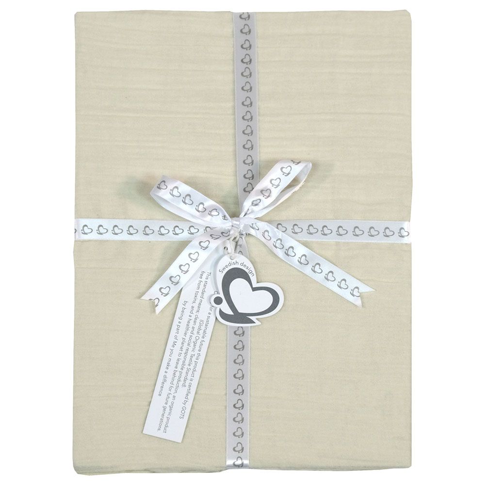 Me - Organic Crinkle Muslin Fitted Crib Sheet - Cream