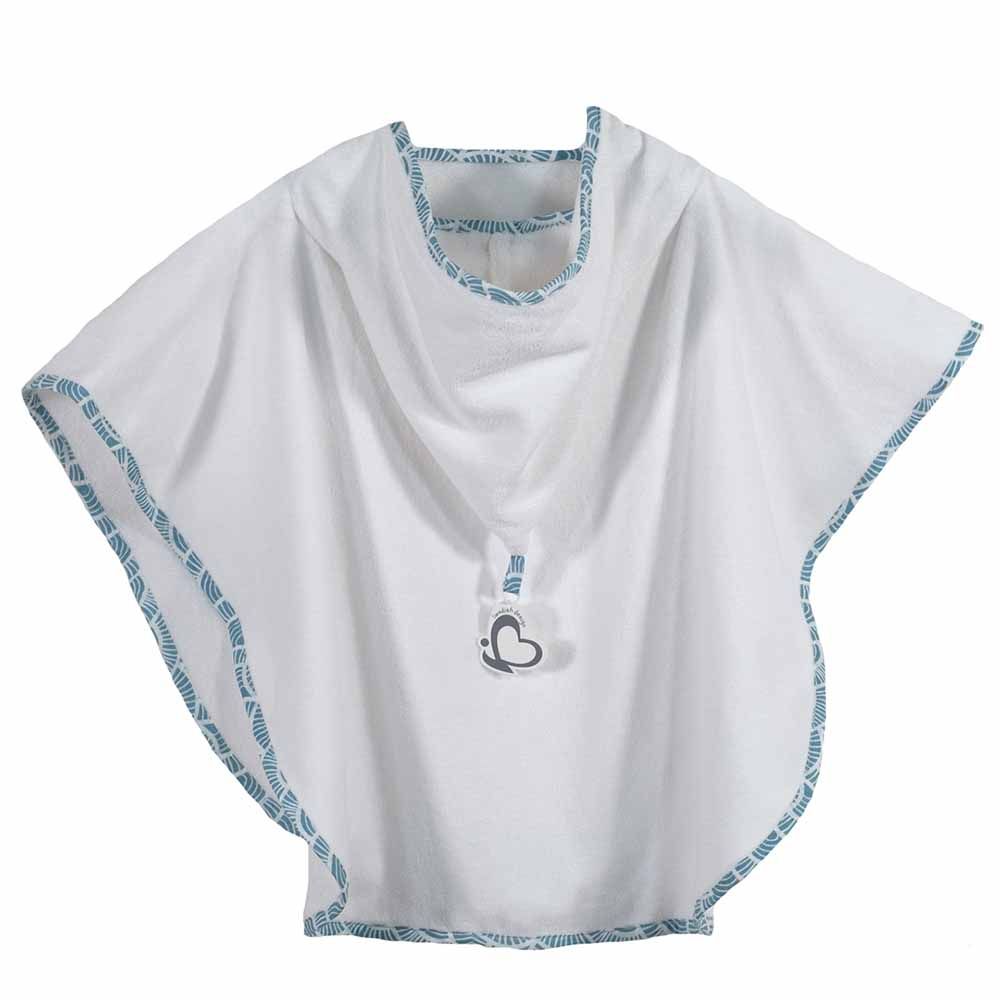 Me - Organic Baby Poncho Art Deco - Blue