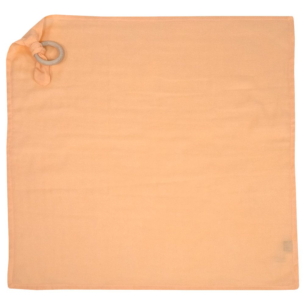 Me - Organic Teething Ring Muslin Blanket - Orange