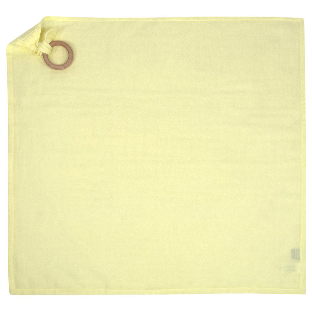 Me - Organic Teething Ring Muslin Blanket - Yellow