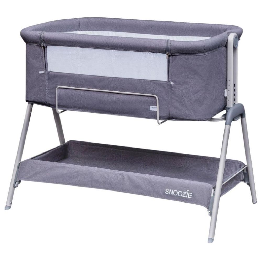 Kinder Valley - Snoozie Bedside Crib - Storm Grey