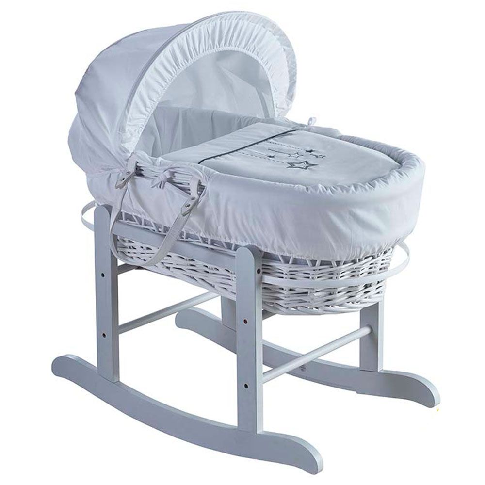 Kinder Valley - Wish Wicker Moses Basket W/ Grey Stand