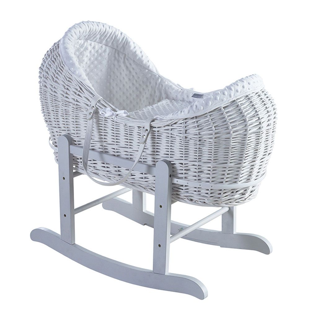 Kinder Valley - White Dimple White Pod Moses Basket w/ Stand