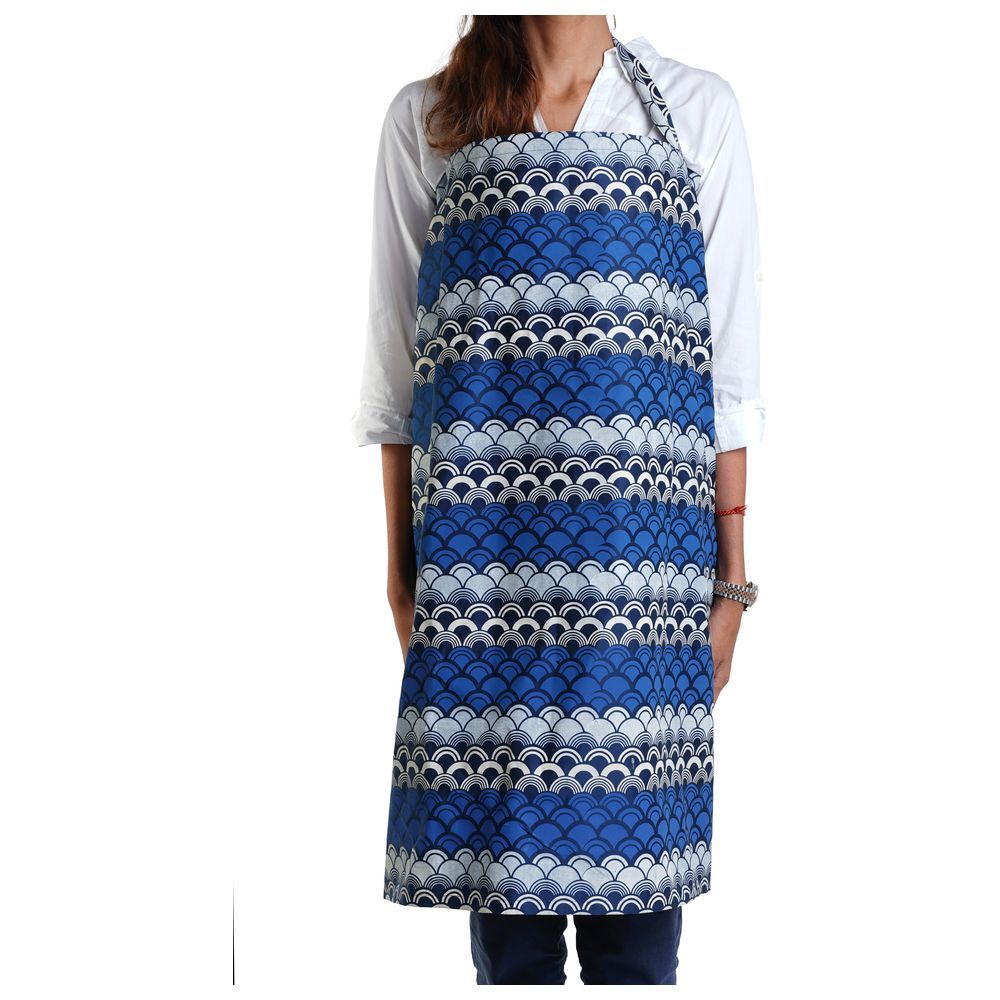 Mi Dulce An'Ya - Hand Printed Baby Nursing Apron - Blue