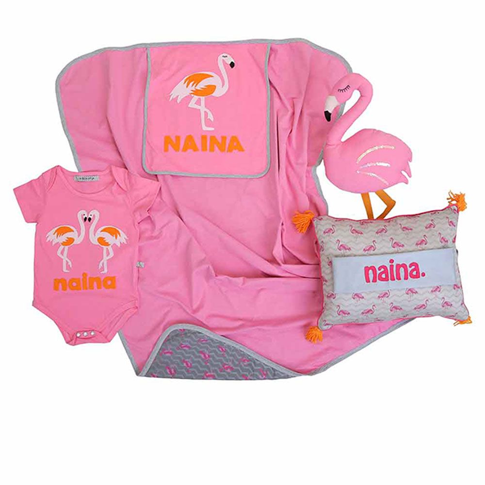 Mi Dulce An'ya - Customized Flamingo 3pc Baby Gift Set