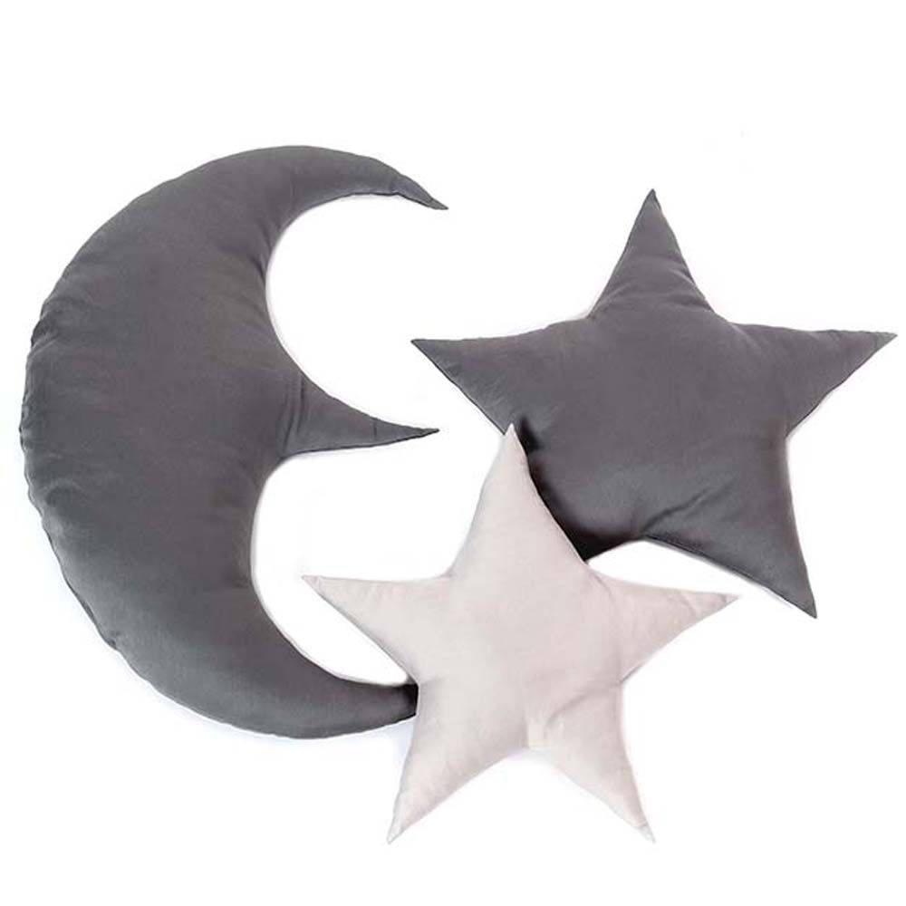 Mi Dulce An'ya - 3pc. Moon and Stars Cushion - Grey