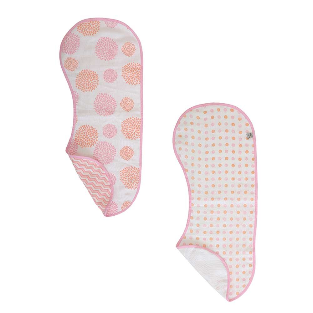 Mi Dulce An'ya - 2pcs. Reversible Burp Cloths - Pink