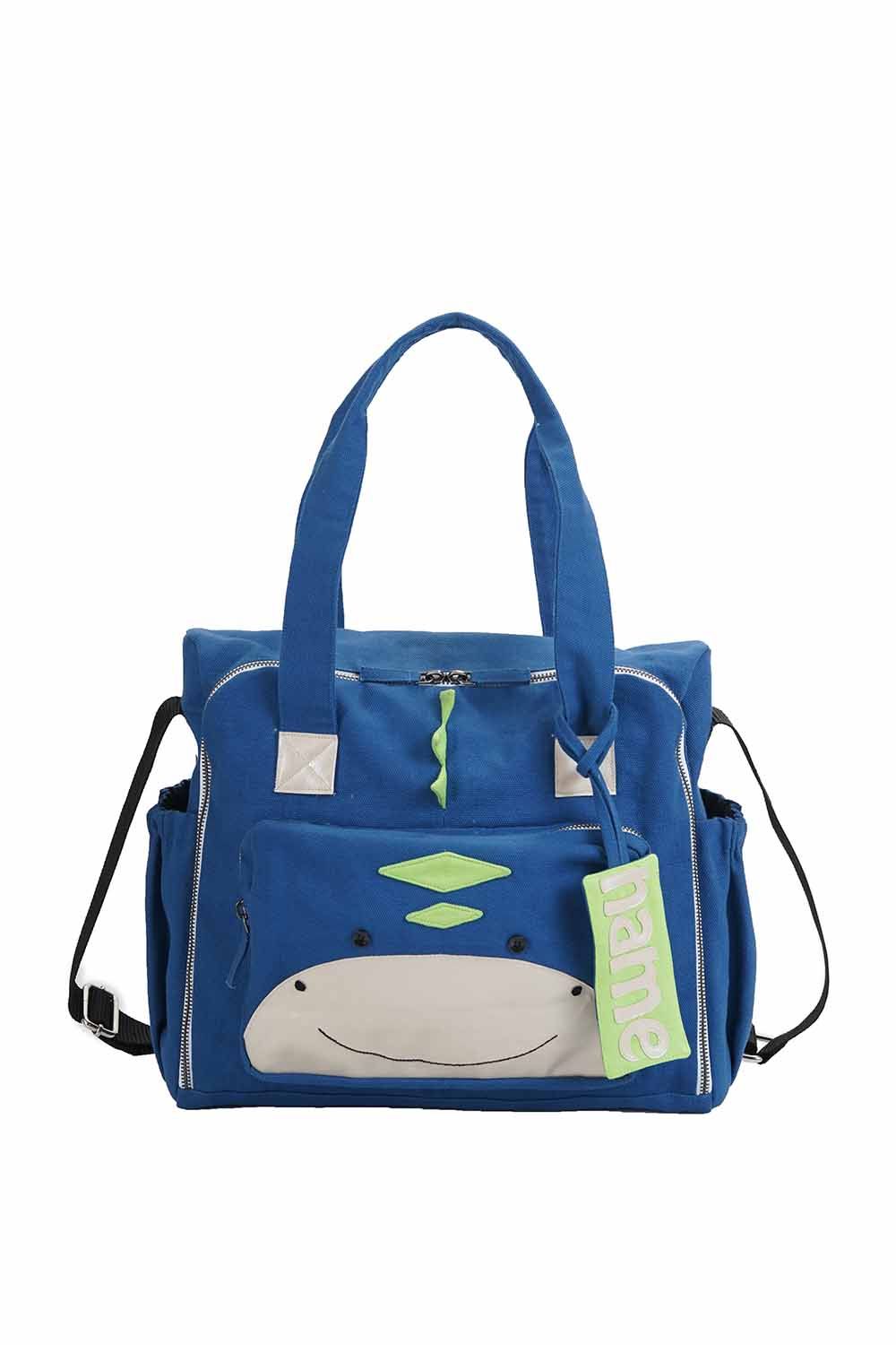 Mi Dulce An'ya - Organic Dino Diaper Bag - Blue