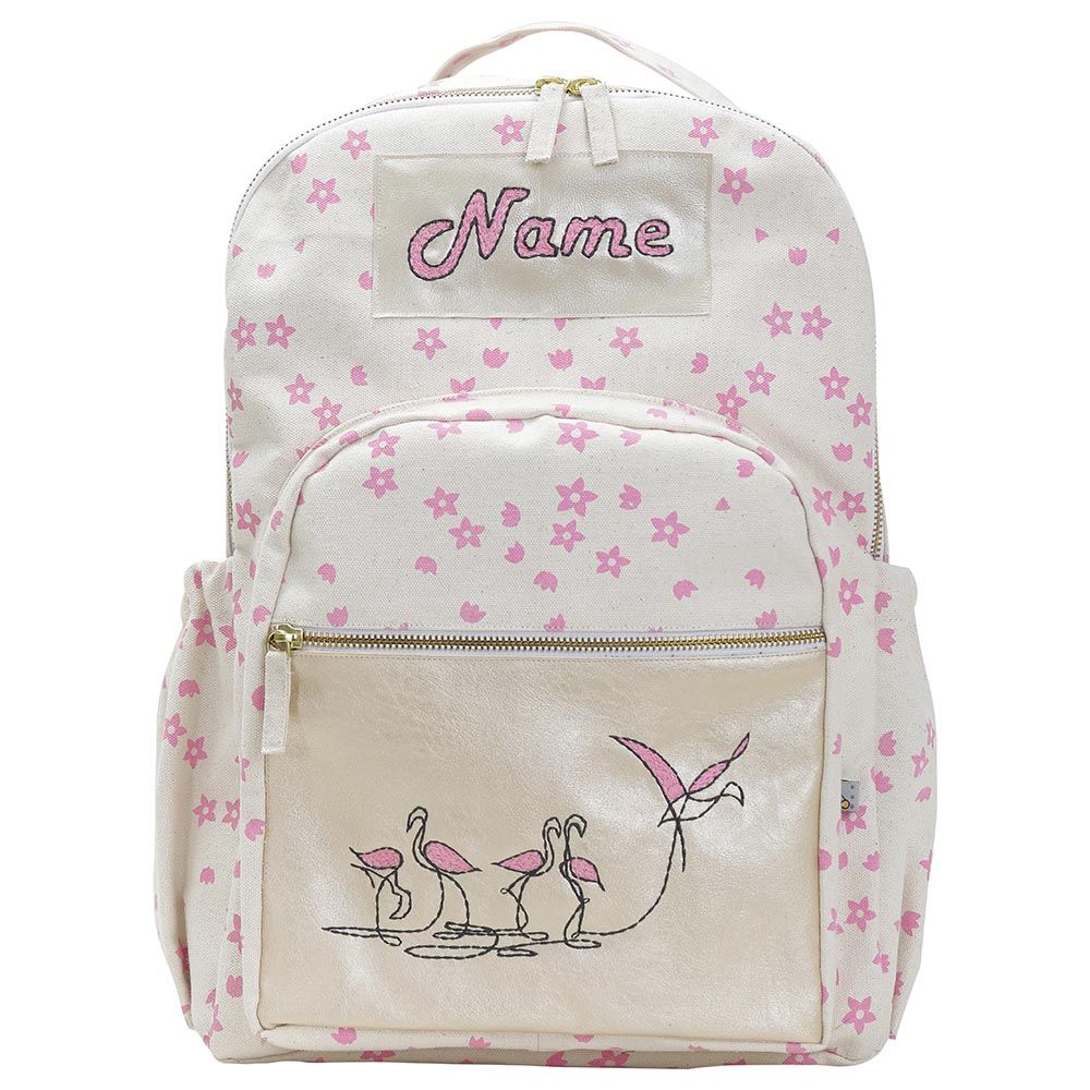 Mi Dulce An'ya - Flamingo Embroidered Large School Bag