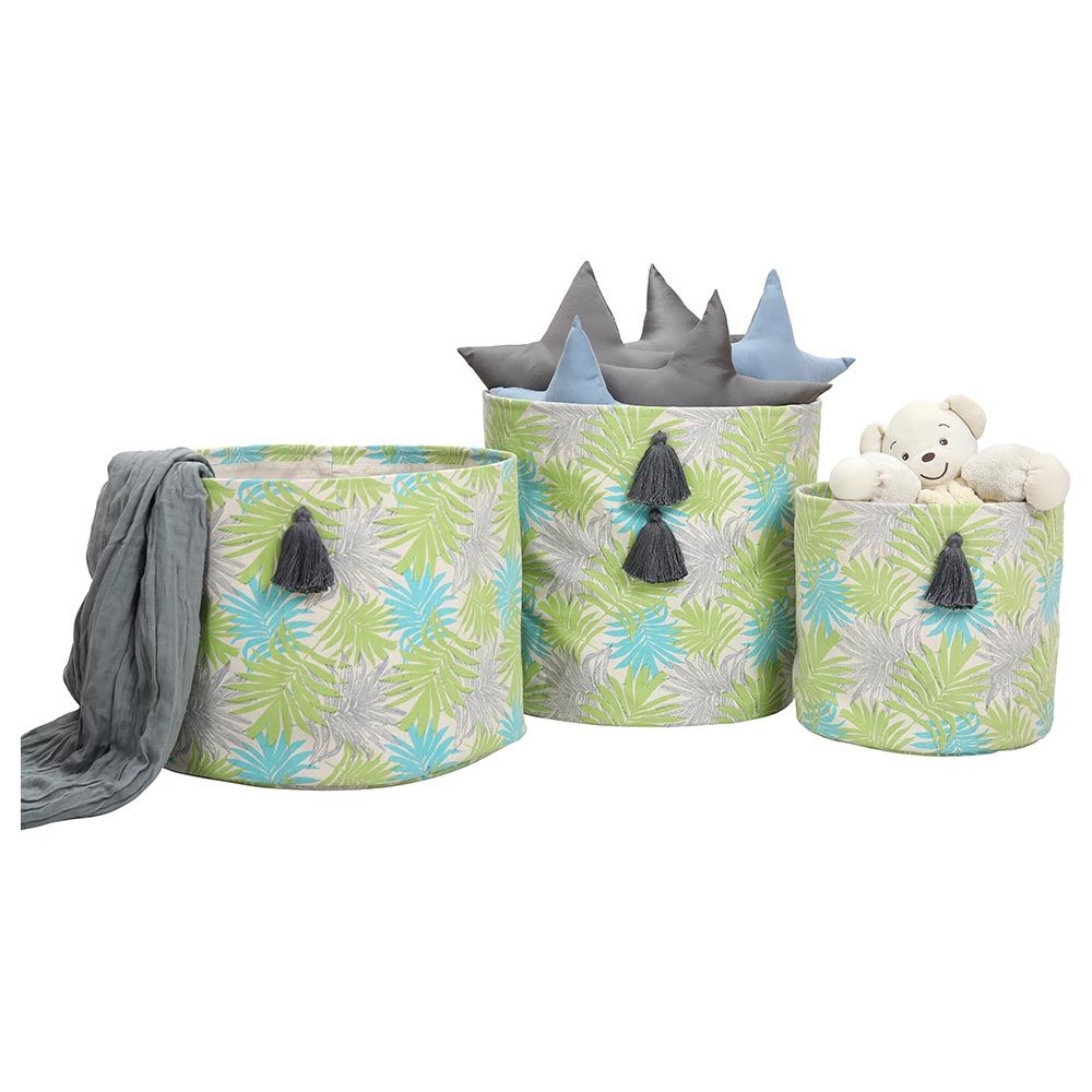 Mi Dulce An'ya - Printed Storage Baskets Mint-Turq 3pc-Set