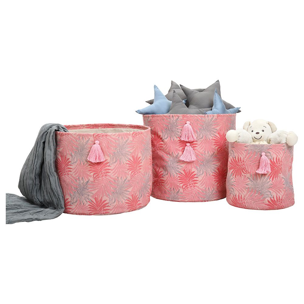 Mi Dulce An'ya - Printed Storage Baskets 3pc-Set - Pink