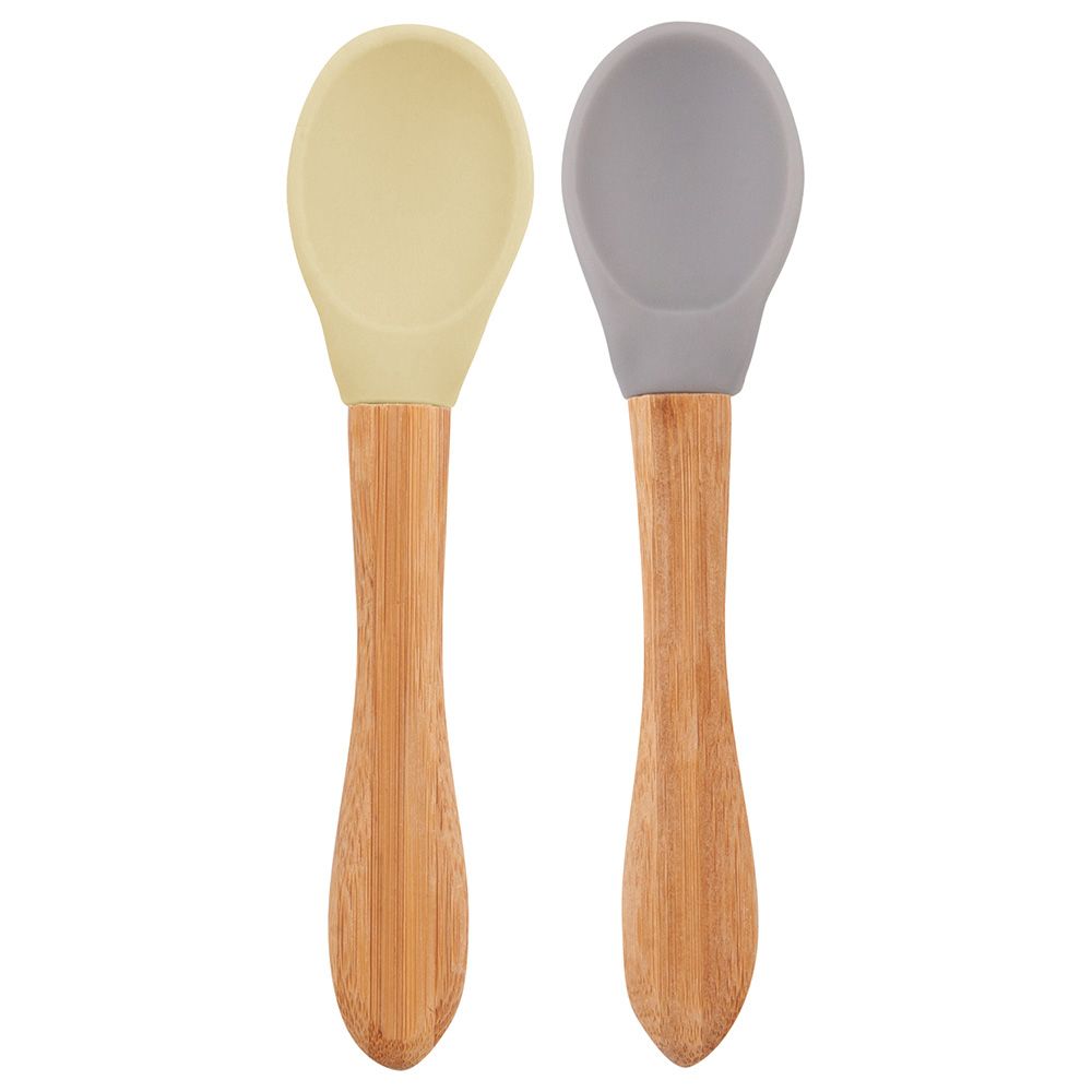 Minikoioi - Scoops Spoon - Mellow Yellow/Powder Grey - Pack of 2