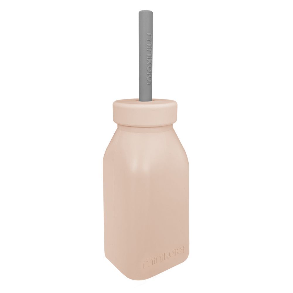 Minikoioi - Bottle & Straw - Bubble Beige/Powder Grey - 200ml