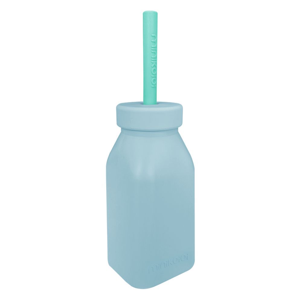 Minikoioi - Bottle & Straw - Mineral Blue/Aqua Green - 200ml