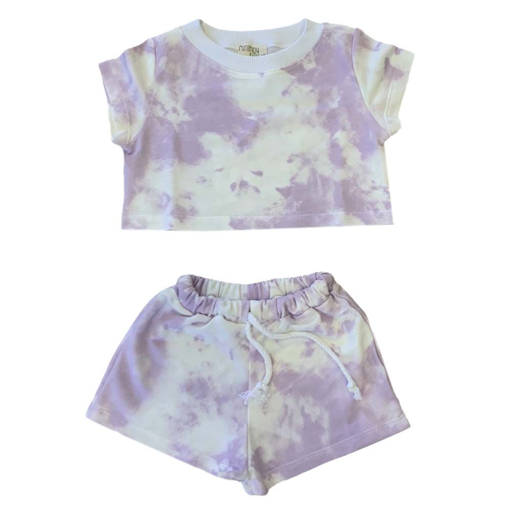 Minimou Kids - Tie Dye Short Tracksuit - Pink 