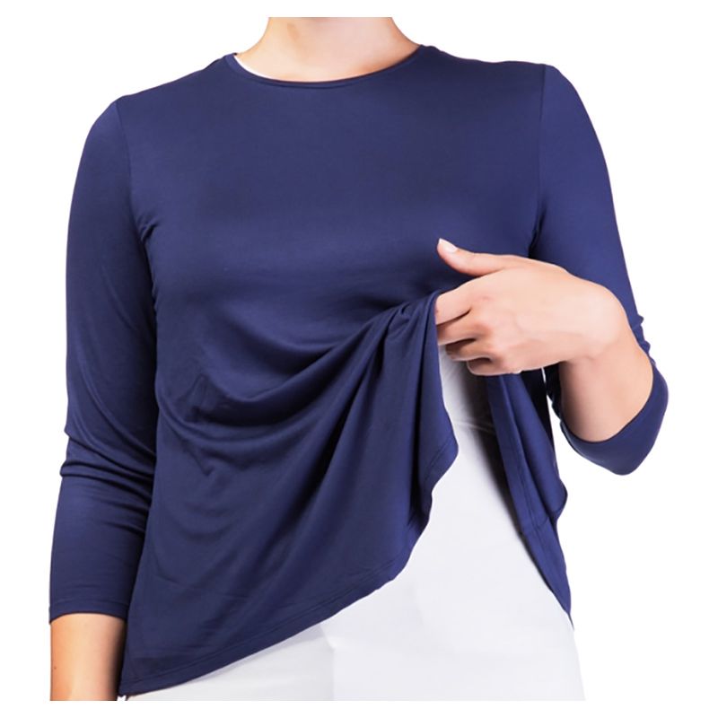 Mama Basics - Maternity & Nursing Top - Navy & Cream