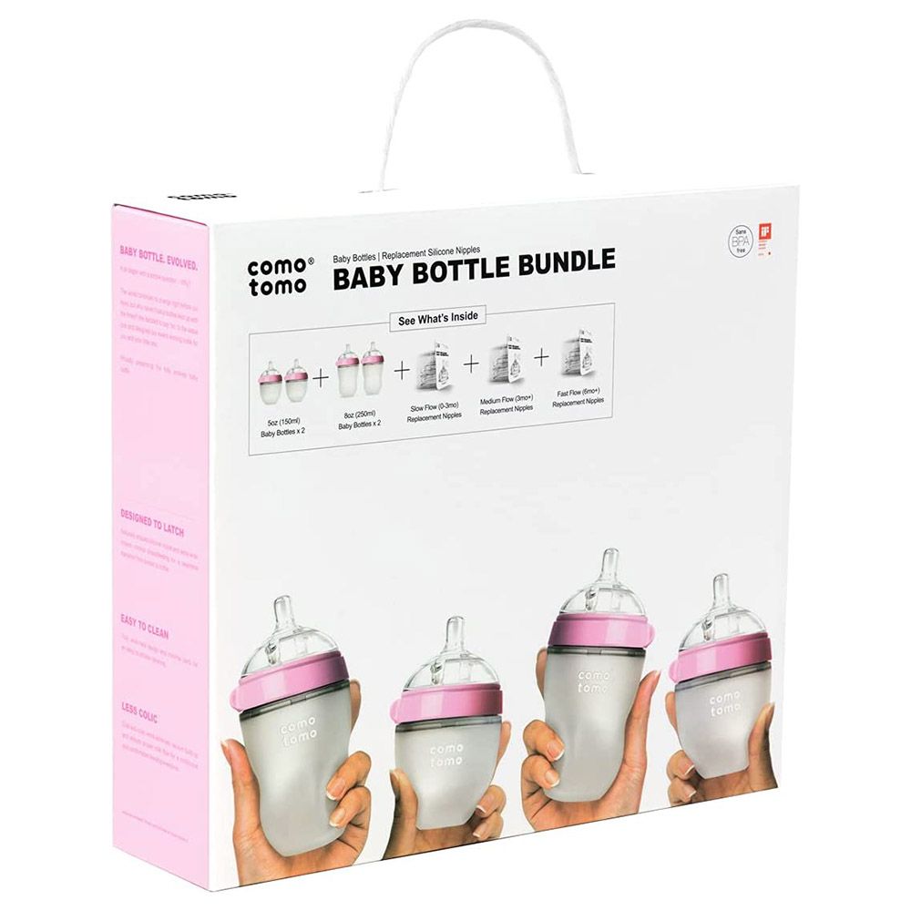 Comotomo - Baby Bottle Bundle 10 pcs - Pink