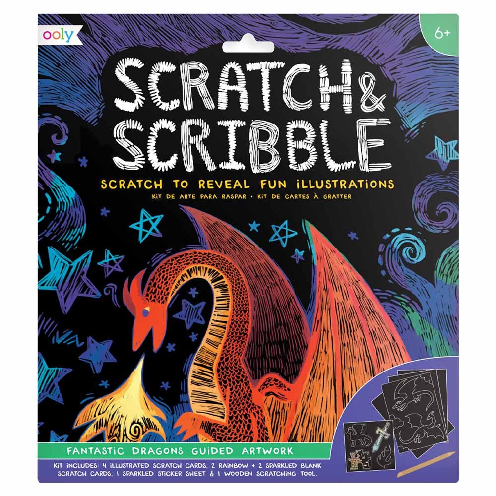 Ooly - Scratch & Scribble Art Kit: Fantastic Dragons