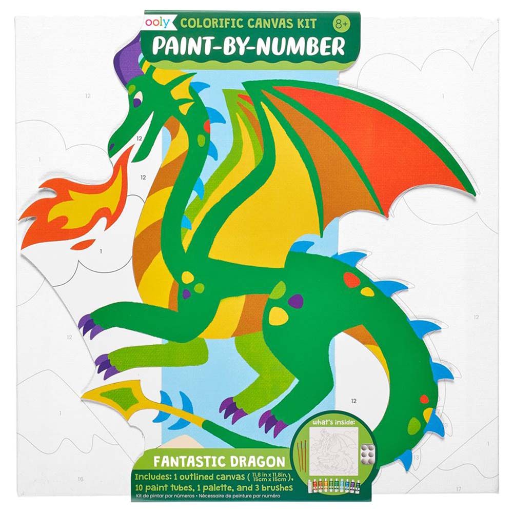 Ooly - Calorific Canvas Paint By Number Kit - Fantastic Dragon