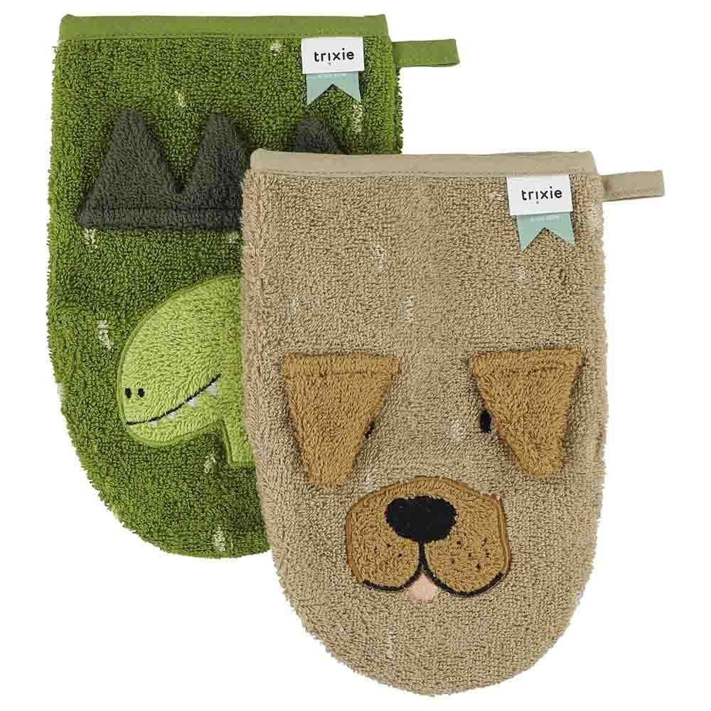 Trixie - Mr. Dino & Mr. Dog Washcloths - 2pcs