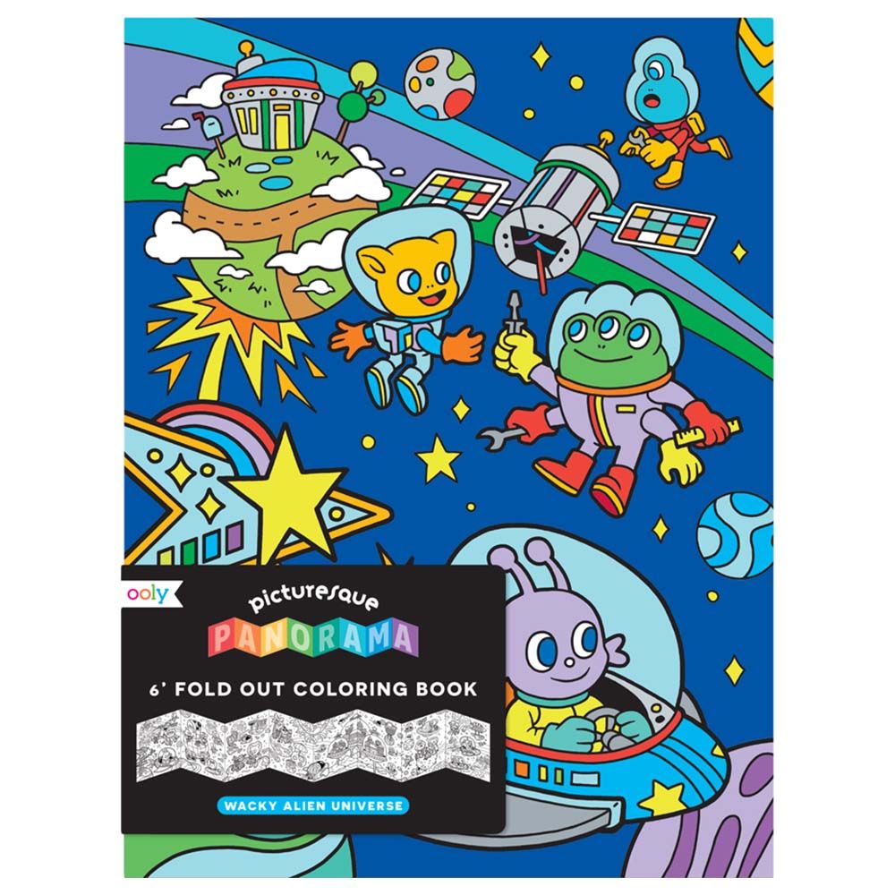 Ooly - Picturesque Panorama Colouring Book - Wacky Alien Universe