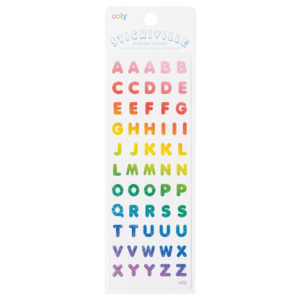 Ooly - Stickiville Stickers - Skinny - Rainbow Letters